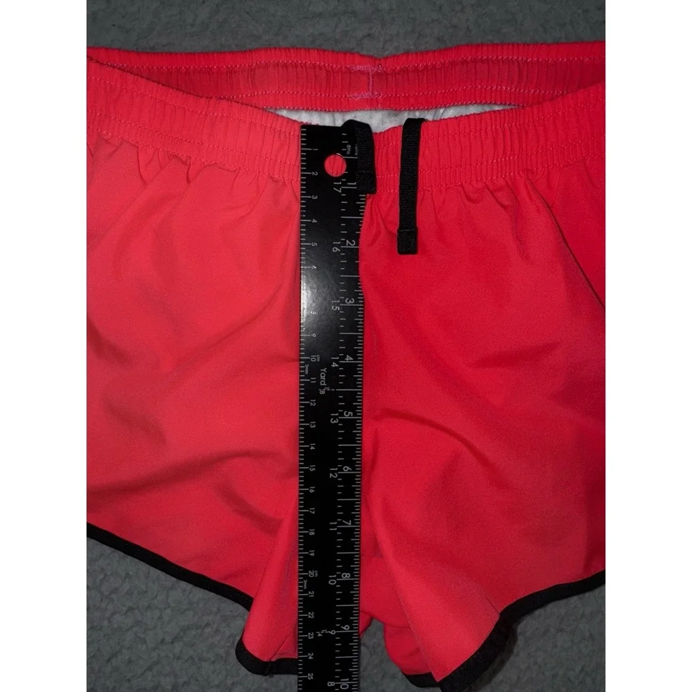 Nike Running Shorts Girls Small Coral Pink Lined Drawstring Two‎ Tone Y2k Active